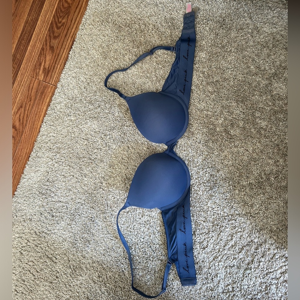 PINK Push-up Blue Bra
